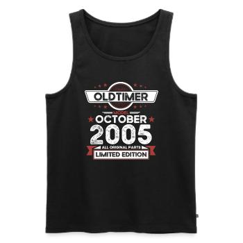 18. Geburtstag Oldtimer Oktober Jahrgang 2005 - Männer Premium Bio Tank Top - Schwarz - Vorne - AI Model Male 178 light (178cm)