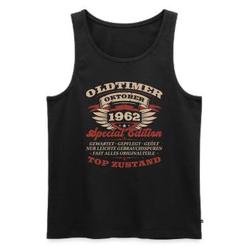 61. Geburtstag Oldtimer Oktober Jahrgang 1962 - Männer Premium Bio Tank Top - Schwarz - Vorne - Michal (187cm)