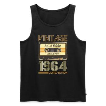 59. Geburtstag Kassette Oktober Jahrgang 1964 Tape - Männer Premium Bio Tank Top - Schwarz - Vorne - Michal (187cm)
