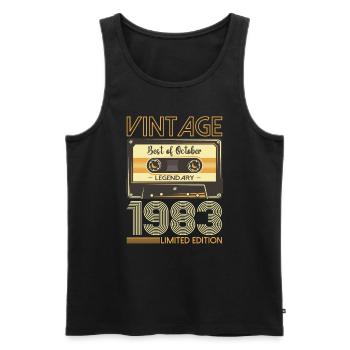 40th Birthday Cassette October Vintage 1983 Tape - Men's Premium Organic Tank Top - black - Front - Michal (187cm)