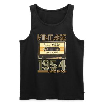 70th Birthday Cassette October Vintage 1954 Tape - Men's Premium Organic Tank Top - black - Front - Michal (187cm)