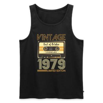 44. Geburtstag Kassette Oktober Jahrgang 1979 Tape - Männer Premium Bio Tank Top - Schwarz - Vorne - Michal (187cm)