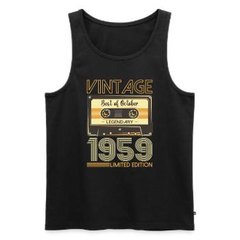 64. Geburtstag Kassette Oktober Jahrgang 1959 Tape - Männer Premium Bio Tank Top - Schwarz - Vorne - Michal (187cm)