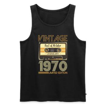 53. Geburtstag Kassette Oktober Jahrgang 1970 Tape - Männer Premium Bio Tank Top - Schwarz - Vorne - Michal (187cm)