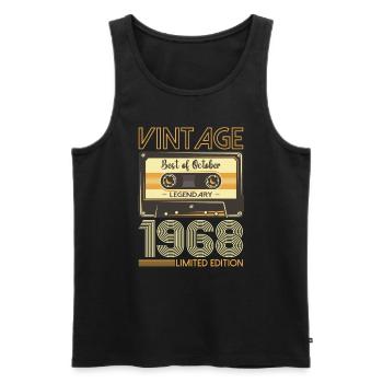 55. Geburtstag Kassette Oktober Jahrgang 1968 Tape - Männer Premium Bio Tank Top - Schwarz - Vorne - Michal (187cm)