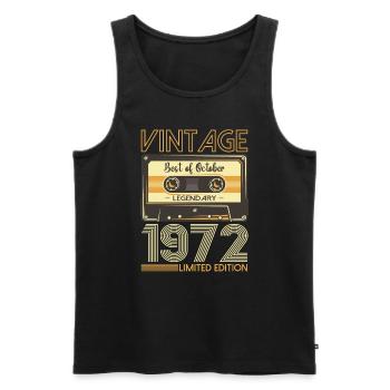 51. Geburtstag Kassette Oktober Jahrgang 1972 Tape - Männer Premium Bio Tank Top - Schwarz - Vorne - Michal (187cm)
