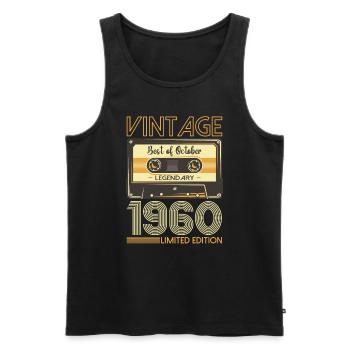 63. Geburtstag Kassette Oktober Jahrgang 1960 Tape - Männer Premium Bio Tank Top - Schwarz - Vorne - Michal (187cm)