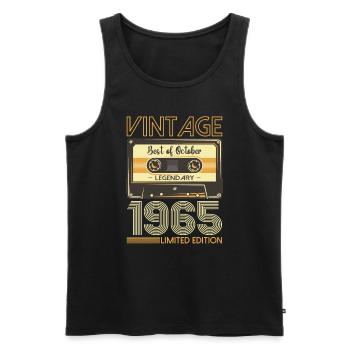 58. Geburtstag Kassette Oktober Jahrgang 1965 Tape - Männer Premium Bio Tank Top - Schwarz - Vorne - Michal (187cm)