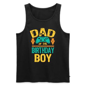Dad Of the Birthday Boy Gaming Gift Idea - Männer Premium Bio Tank Top - Schwarz - Vorne - Michal (187cm)