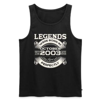 October Vintage 2003 20th Birthday Gift - Men's Premium Organic Tank Top - black - Front - AI Model Male 178 light (178cm)