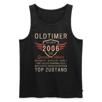 17. Geburtstag Oldtimer Oktober Jahrgang 2006 - Männer Premium Bio Tank Top - Schwarz - Vorne - Michal (187cm)
