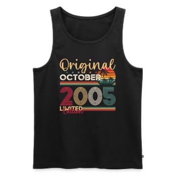 18th Birthday Husband Original October Vintage 2005 - Men's Premium Organic Tank Top - black - Front - Michal (187cm)