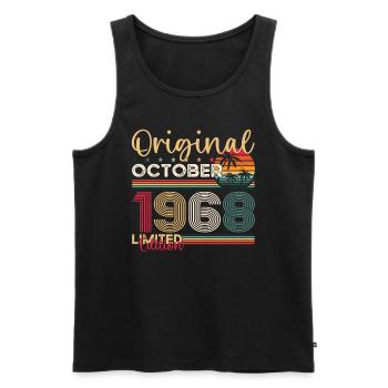 55th Birthday Husband Original October Vintage 1968 - Men's Premium Organic Tank Top - black - Front - Michal (187cm)
