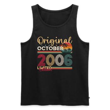 17th Birthday Husband Original October Vintage 2006 - Men's Premium Organic Tank Top - black - Front - Michal (187cm)