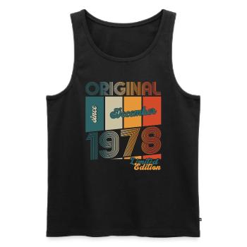 45e anniversaire Original Décembre Vintage 1978 - Débardeur bio Premium Homme - noir - Devant - Michal (187cm)
