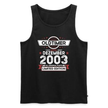 20. Geburtstag Oldtimer Dezember Jahrgang 2003 - Männer Premium Bio Tank Top - Schwarz - Vorne - Michal (187cm)