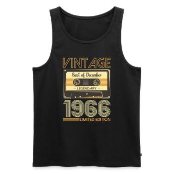 57e anniversaire Cassette décembre Vintage 1966 - Débardeur bio Premium Homme - noir - Devant - Michal (187cm)