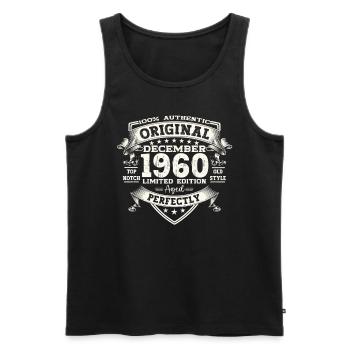 63e anniversaire Vintage Décembre Vintage des années 1960 - Débardeur bio Premium Homme - noir - Devant - Michal (187cm)