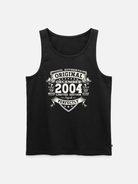 December Vintage 2004 19th Birthday Vintage - Men's Premium Organic Tank Top - black