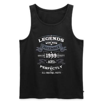 December Vintage 1999 24th Birthday Legend - Men's Premium Organic Tank Top - black - Front - Michal (187cm)
