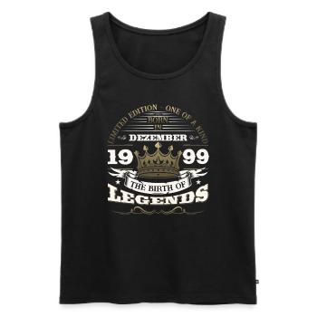 December Vintage 1999 24th Birthday Legend - Men's Premium Organic Tank Top - black - Front - Michal (187cm)