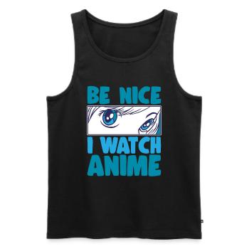 Mignon Manga Japonais Femmes Filles Cadeau Otaku Kawaii - Débardeur bio Premium Homme - noir - Devant - Michal (187cm)