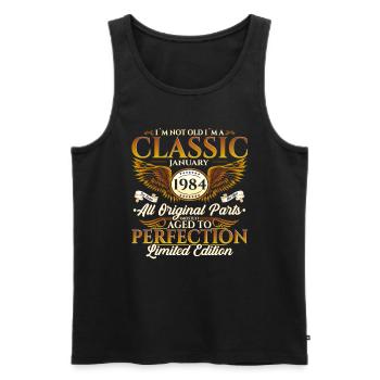 40th Birthday Vintage January Vintage 1984 - Men's Premium Organic Tank Top - black - Front - Michal (187cm)