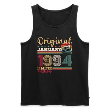 30e anniversaire Cassette janvier Vintage 1994 - Débardeur bio Premium Homme - noir - Devant - Michal (187cm)