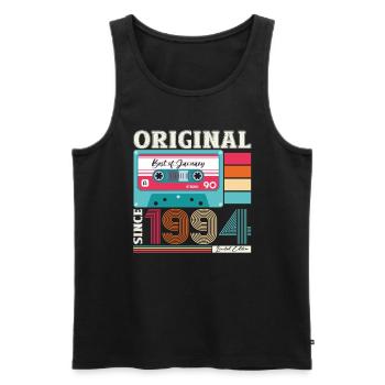 30e anniversaire Cassette janvier Vintage 1994 - Débardeur bio Premium Homme - noir - Devant - Michal (187cm)