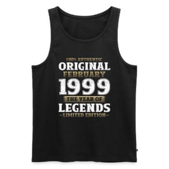 25e anniversaire Original Février Année 1999 - Débardeur bio Premium Homme - noir - Devant - Michal (187cm)