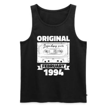 30e anniversaire Cassette février Vintage 1994 - Débardeur bio Premium Homme - noir - Devant - Michal (187cm)