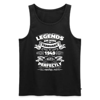 75th Birthday Husband February Vintage 1949 Legendary - Men's Premium Organic Tank Top - black - Front - Michal (187cm)