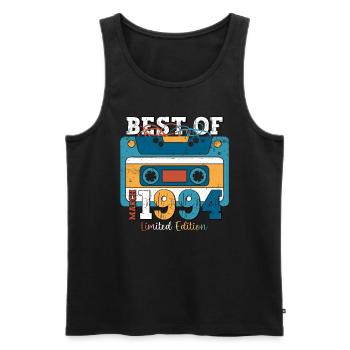 30th Birthday Man best of mars 1994 cassette - Débardeur bio Premium Homme - noir - Devant - AI Model Male 178 light (178cm)