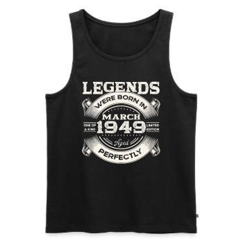75th birthday Legendary since March Born in 1949 - Men's Premium Organic Tank Top - black - Front - Michal (187cm)