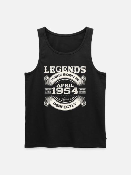 70-års fødselsdagsgave Legendarisk årgang 1954 - Herre Premium økologisk tanktop - sort