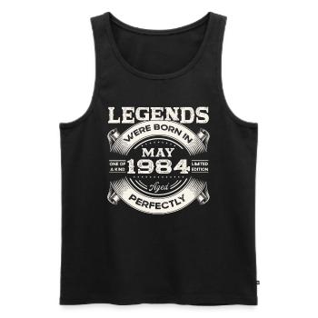 Geburtstag 1984 Mai 1984 Jahrgang 1984 Legende 84 - Männer Premium Bio Tank Top - Schwarz - Vorne - Michal (187cm)