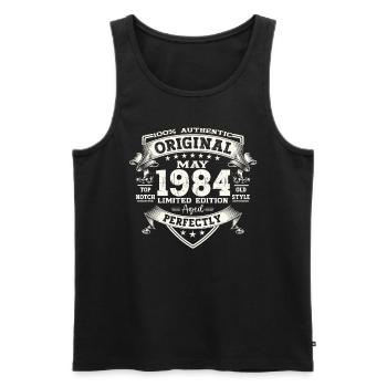 Geburtstag 1984 Mai 1984 Jahrgang 1984 Legende 84 - Männer Premium Bio Tank Top - Schwarz - Vorne - Michal (187cm)