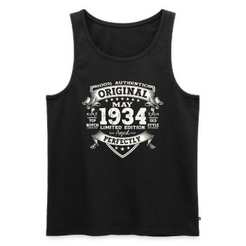 Mai 1934 Millésime 1934 Anniversaire 1934 Légende 34 - Débardeur bio Premium Homme - noir - Devant - Michal (187cm)