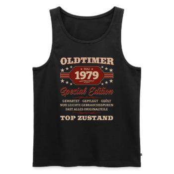 Oldtimer Mai 1979 Jahrgang 1979 Geburtstag 1979 - Männer Premium Bio Tank Top - Schwarz - Vorne - Michal (187cm)
