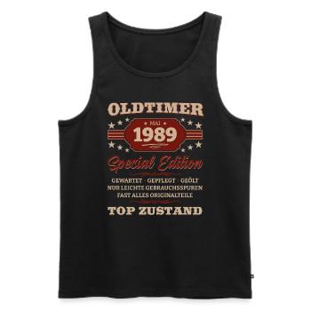Oldtimer Mai 1989 Jahrgang 1989 Geburtstag 1989 - Männer Premium Bio Tank Top - Schwarz - Vorne - Michal (187cm)