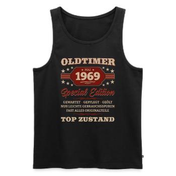 Oldtimer Mai 1969 Jahrgang 1954 Geburtstag 1969 - Männer Premium Bio Tank Top - Schwarz - Vorne - Michal (187cm)