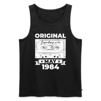 Geburtstag 1984 Mai 1984 Jahrgang 1984 Legende 84 - Männer Premium Bio Tank Top - Schwarz - Vorne - Michal (187cm)