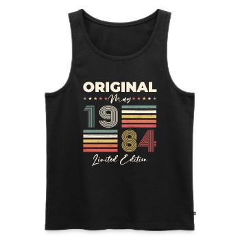 40th Birthday Man Vintage May Vintage 1984 - Men's Premium Organic Tank Top - black - Front - Michal (187cm)