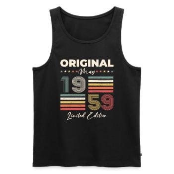 Geburtstag 1959 Mai 1959 Jahrgang 1959 Legende 59 - Männer Premium Bio Tank Top - Schwarz - Vorne - Michal (187cm)