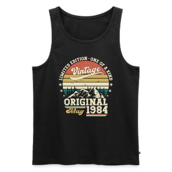 Geburtstag 1984 Mai 1984 Vintage 1984 Legende 84 - Männer Premium Bio Tank Top - Schwarz - Vorne - Michal (187cm)