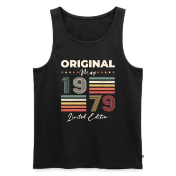 Geburtstag 1979 Mai 1979 Jahrgang 1979 Legende 79 - Männer Premium Bio Tank Top - Schwarz - Vorne - Michal (187cm)