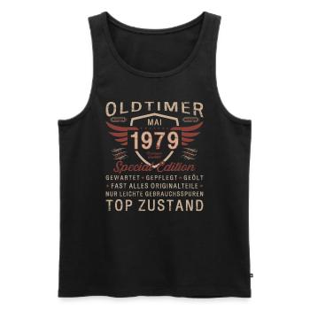 Oldtimer Mai 1979 Jahrgang 1979 Geburtstag 1979 - Männer Premium Bio Tank Top - Schwarz - Vorne - Michal (187cm)