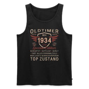 Oldtimer Mai 1934 Jahrgang 1934 Geburtstag 1934 - Männer Premium Bio Tank Top - Schwarz - Vorne - AI Model Male 178 light (178cm)