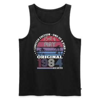 Original May 1984 Vintage 1984 Birthday 1984 - Men's Premium Organic Tank Top - black - Front - Michal (187cm)