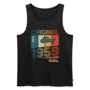 Original Mai 1959 Jahrgang 1959 Geburtstag 1959 - Männer Premium Bio Tank Top - Schwarz - Vorne - Michal (187cm)